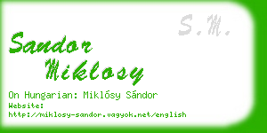 sandor miklosy business card