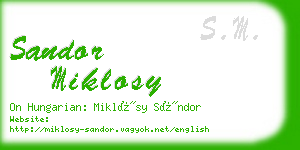 sandor miklosy business card
